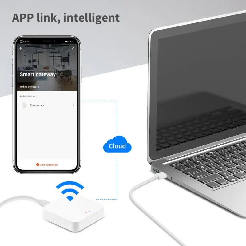 Tuya Smart Gateway WiFi BLE Wireless Hub Work with Tuya Smart Life App Voice Control via Alexa Google Home