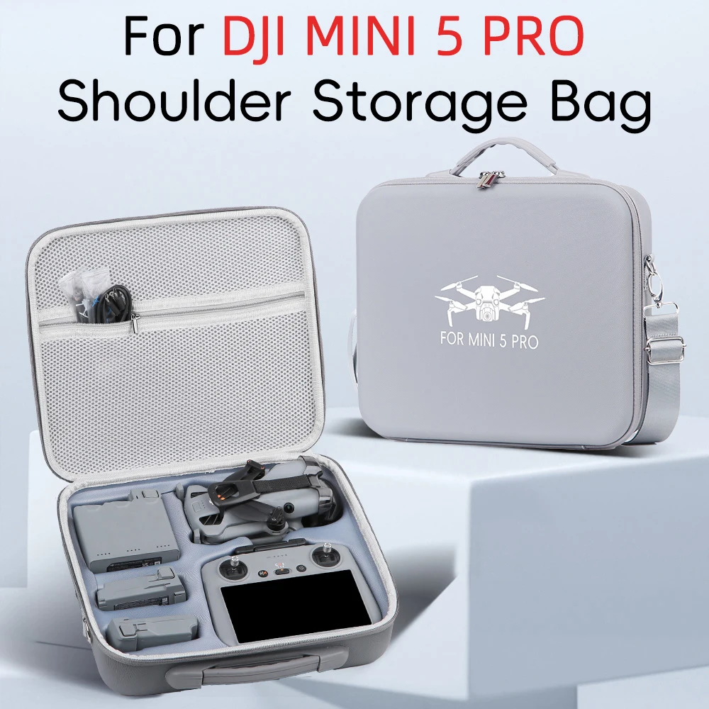 For DJI RC2 Remote Control Portable Storage Case PU Waterproof Protection Shoulder Bag For DJI Mini 5 Pro Drone Accessories
