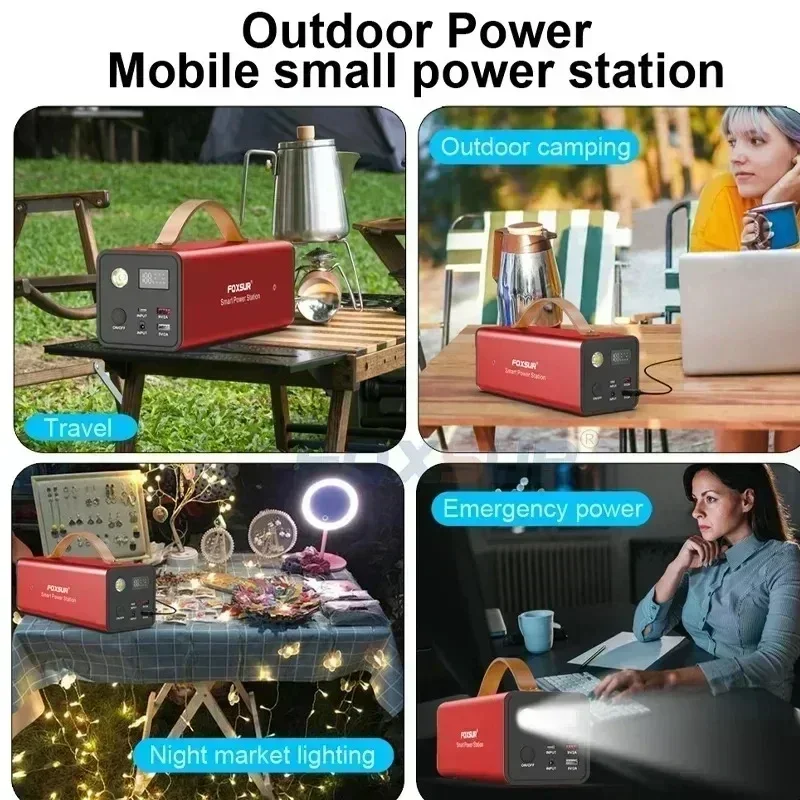 Portable Power Station 220W 60800mAh Camping Battery Solar Emergency Generator Power Bank for Self-driving Night Market Stall