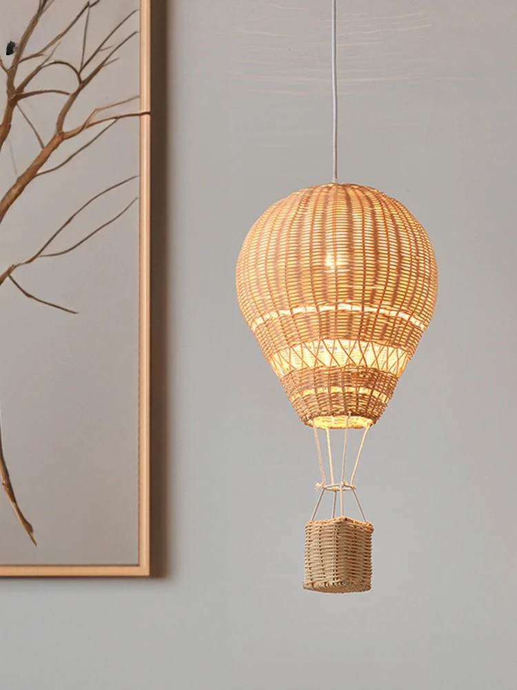 

Hot air balloon chandelier wedding decoration simple villa restaurant amusement park children's room rattan woven chandelier