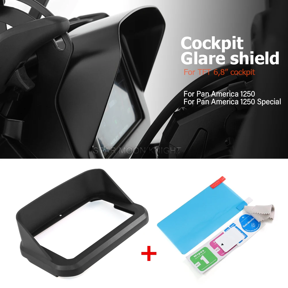 

Fits the TFT 6,8 Inch Cockpit Glare Shield For Pan America 1250 Special RA1250 Accessories Meter Visor Screen Protection Film