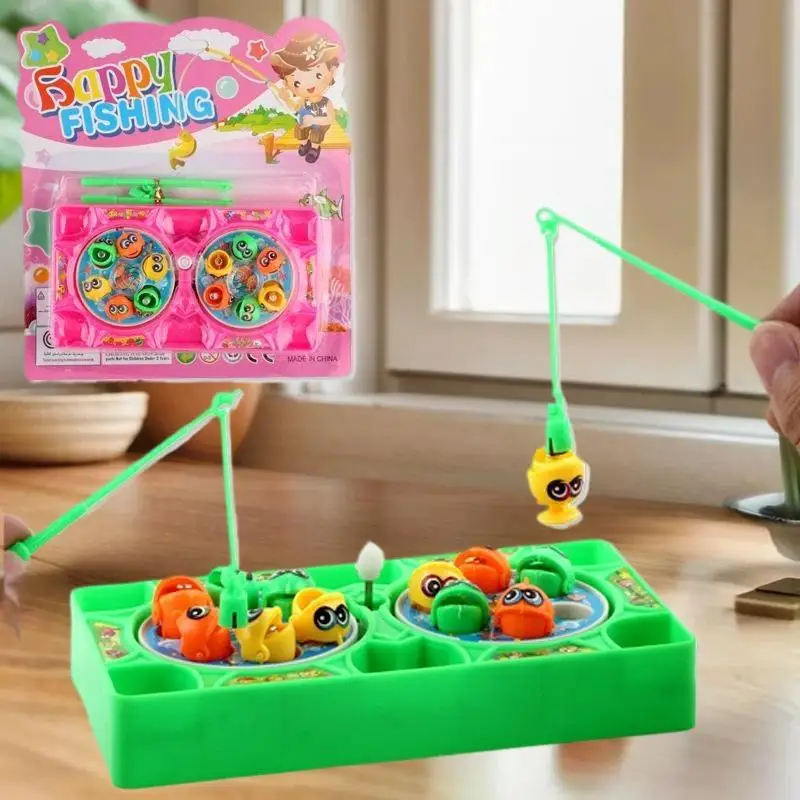 Mini-Angelspiel-Spielzeugset für Kinder; Uhrwerk mit realistischer Angelrute; Tragbares Brettspiel; Geschenk für Kinder