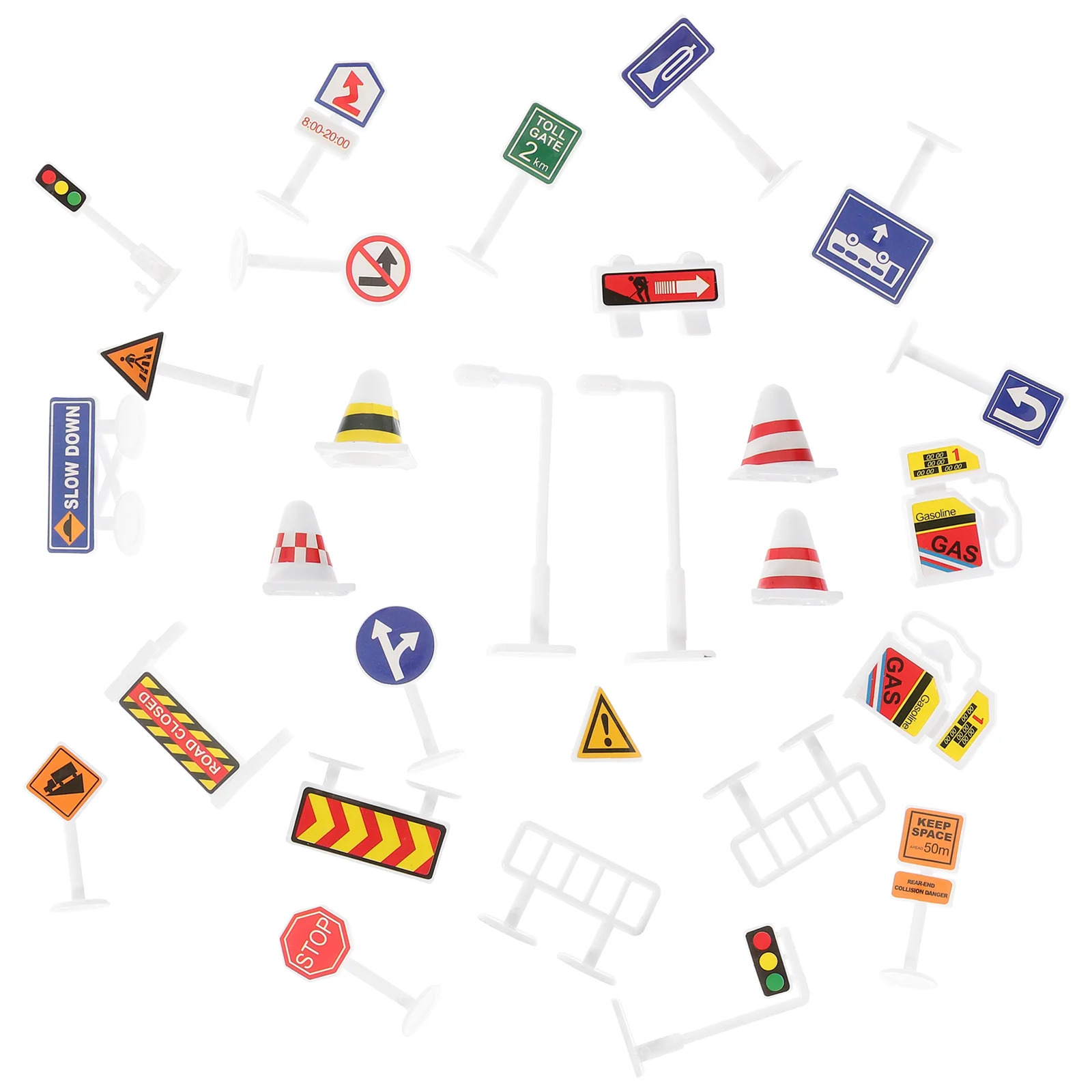 28 Pcs Piece Set Children's Traffic Signs Car Stickers Plastic Street Playset