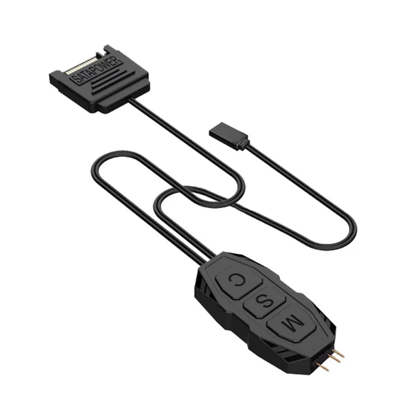 Cavo controller AT93-ARGB Controller RGB 5V a 3 pin Alimentatore SATA Strisce luminose Cavo controller Strisce luminose Cavo controller