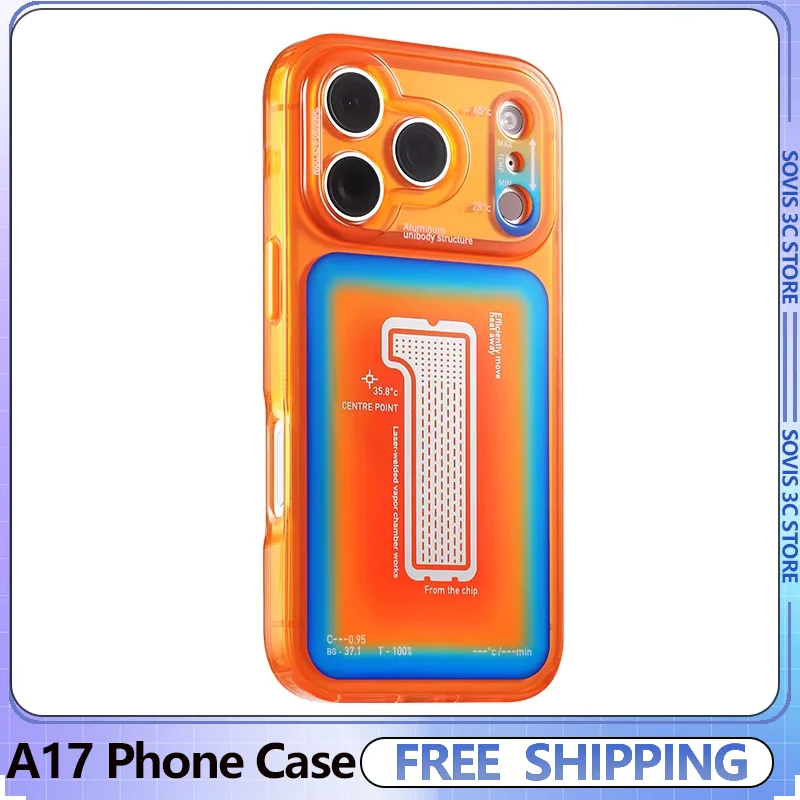 

Оригинальный оранжевый чехол для iPhone 17/17 Pro/17 Pro Max, персонализированный, полупрозрачный, полностью закрывающий, противоударный, магнитный чехол для телефона
