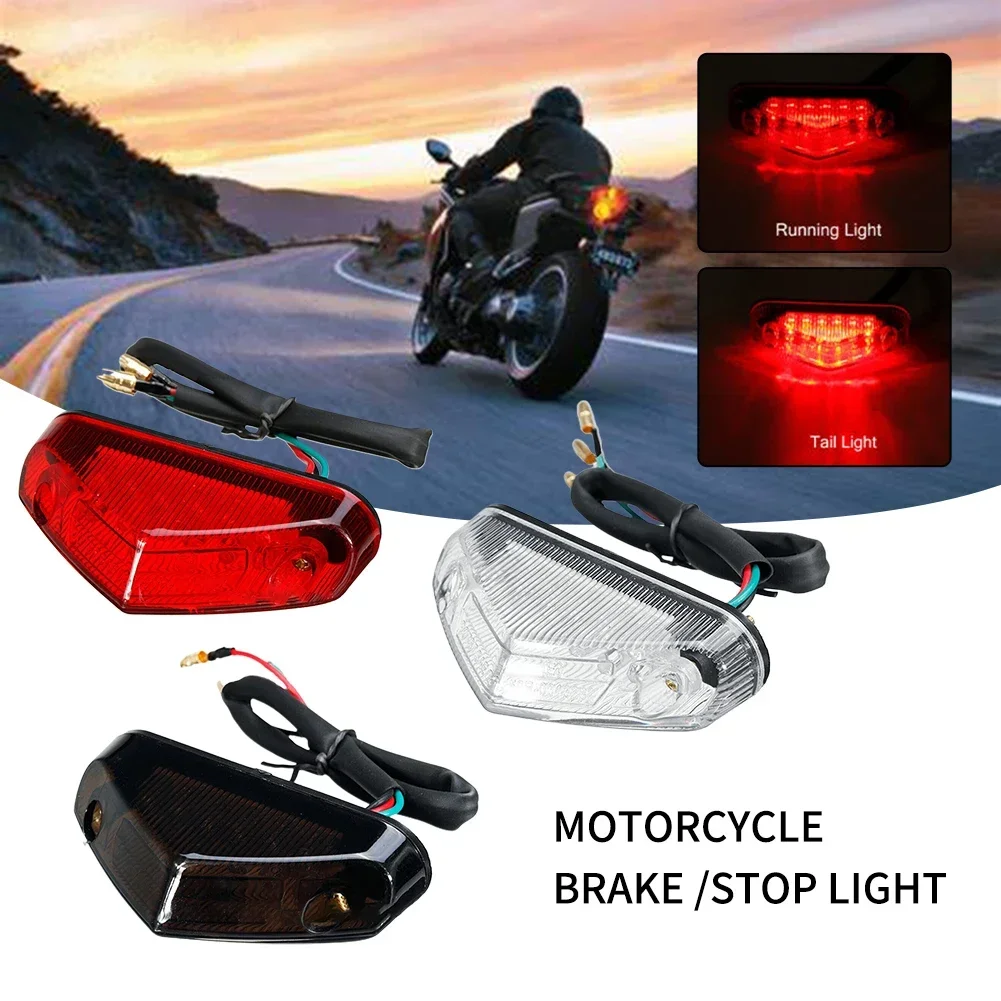 

1pc Motorcycle Red 12 LED 26cm Headlight Taillight Rear Stop Light Brake Lights Motorbike Mudguard Brake Stop Lamp