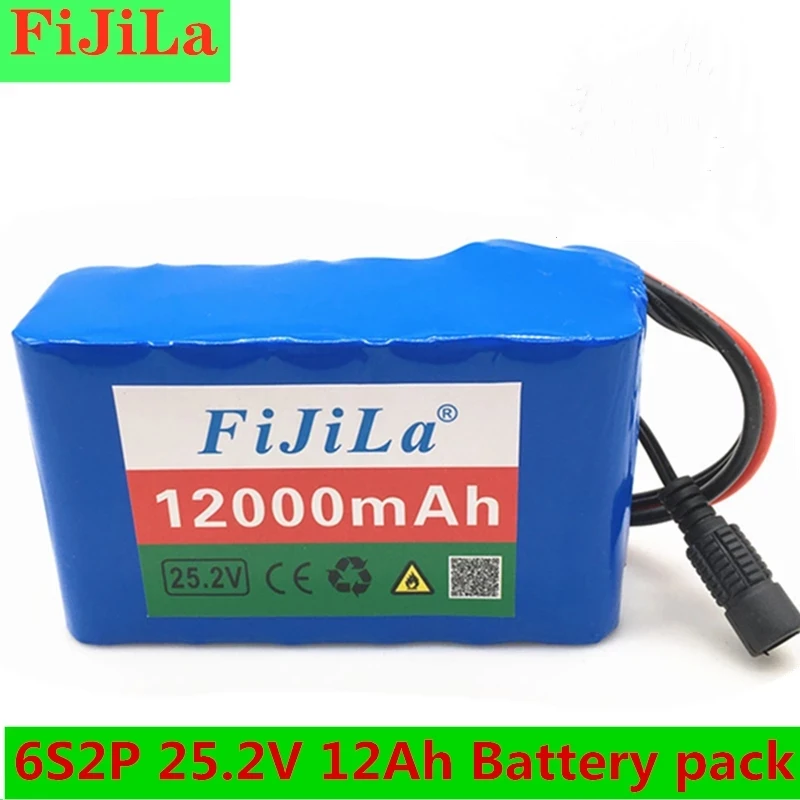 

6s2p 24V 12,0 Ah 18650 agli ioni di litio akku 25,2 v 12000mAh elettrico della bicicletta batteria con BMS