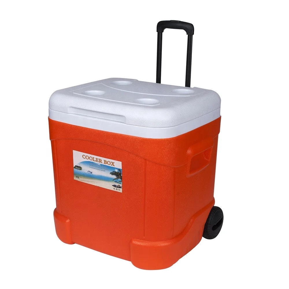 

Top Selling Products 55L PP PE PU Picnic Coolers Travel Trailer Outdoor Large Capacity Refrigeration Camping Cooler Box