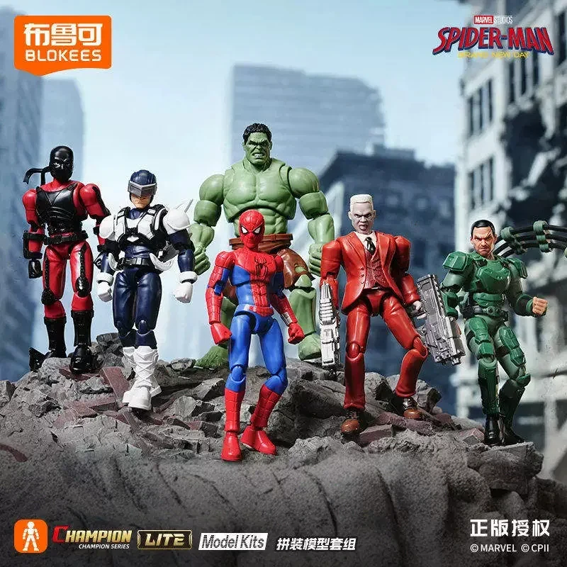 Blokees Licensed Marvel Beyond Lite Spiderman Hulk Brand New Day Blind Box Action Figure Collectible Ornament Gift view 6