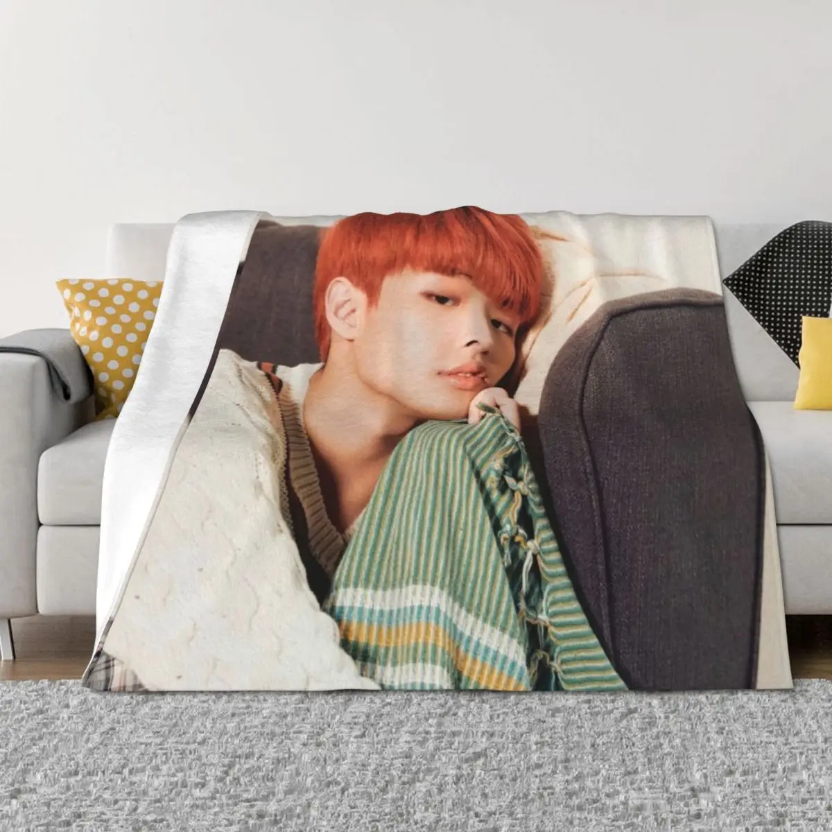 

Ateez Mingi Throw Blanket Picnic Flannel Bed linens Blankets For Bed Blankets