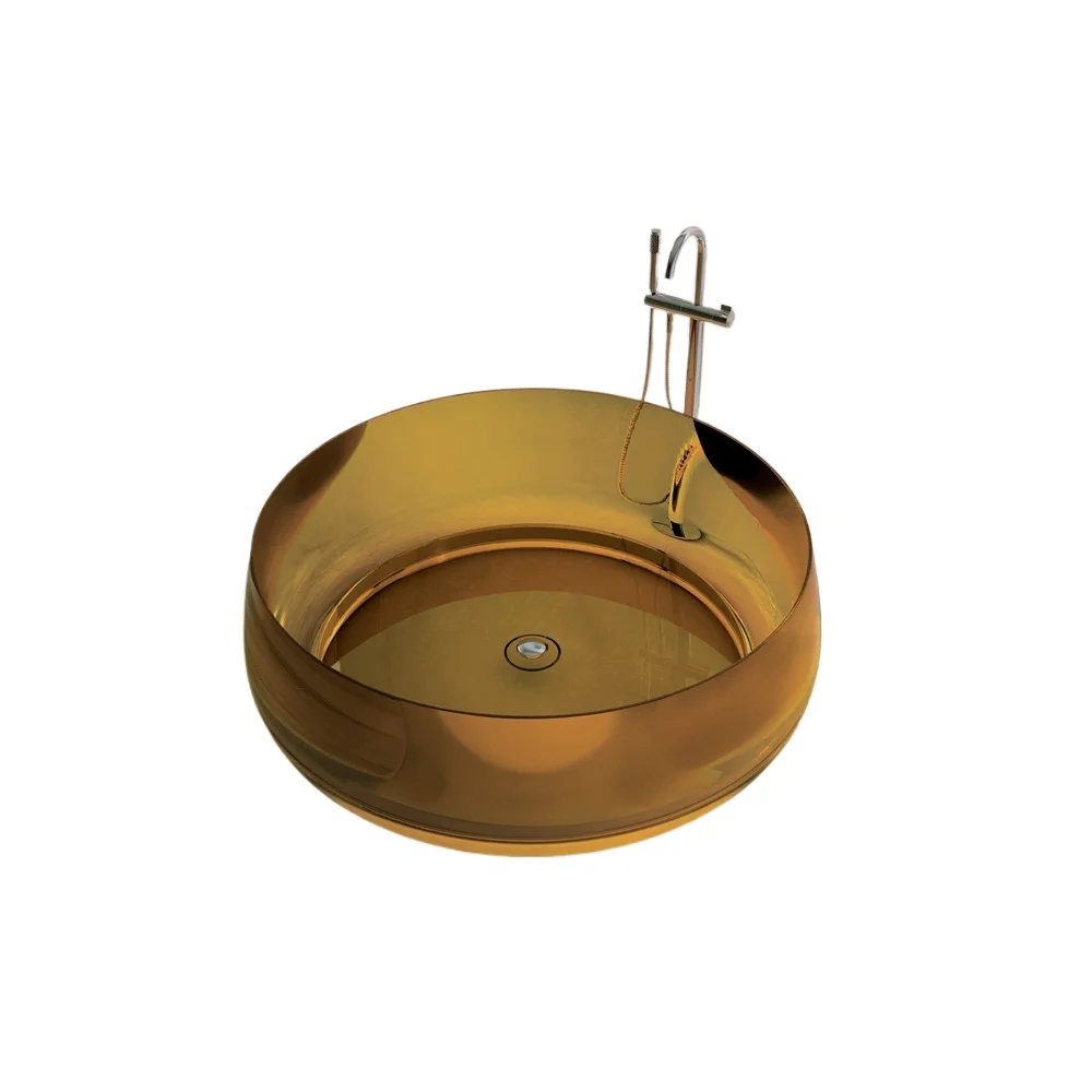 Circular multi-color crystal bath, transparent resin, artificial stone, independently integrated molding