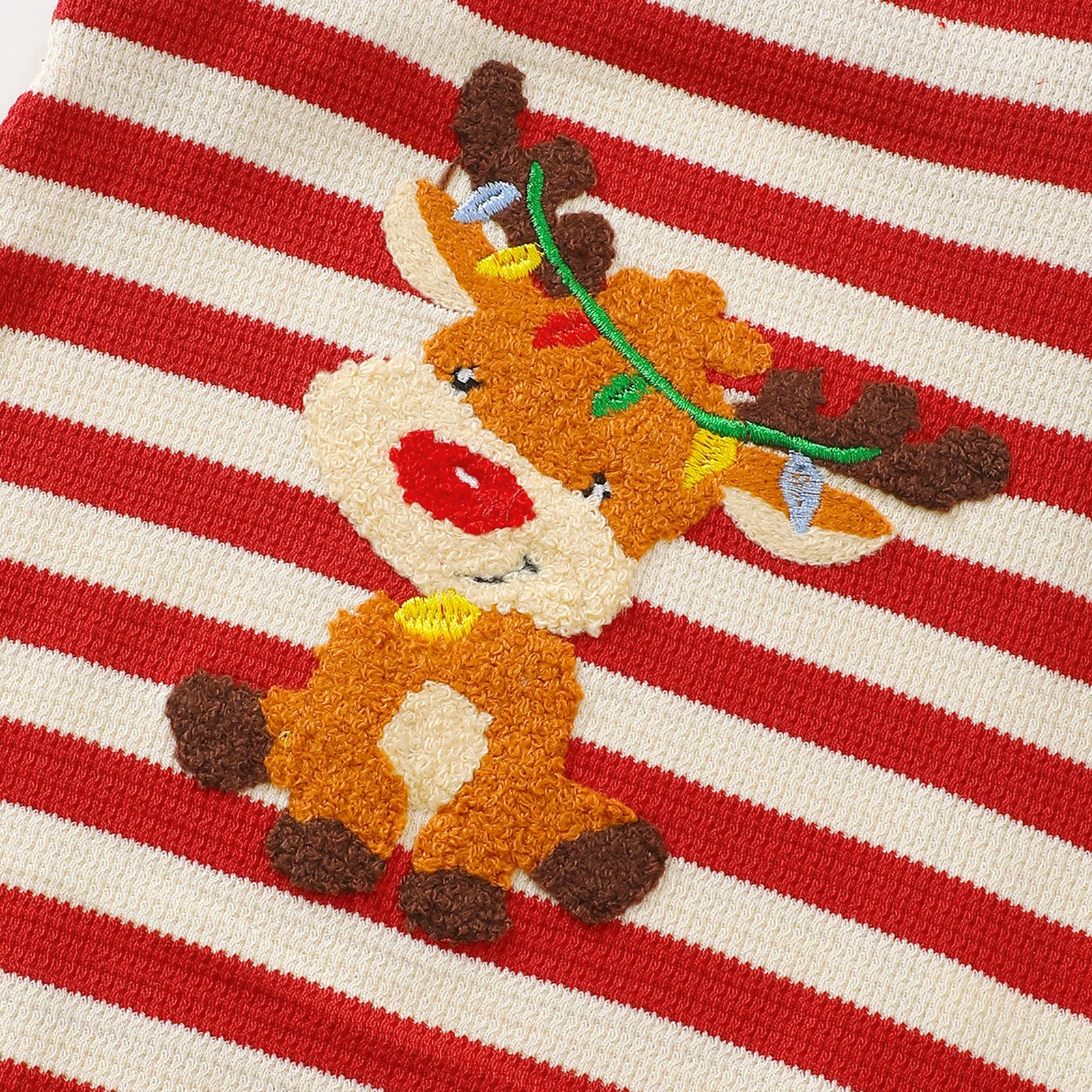 Weihnachten besticktes Muster Baby Strampler mit Trägern Urlaub Baby Body Säuglingskleidung Festliches Baby Outfit – Detail 9