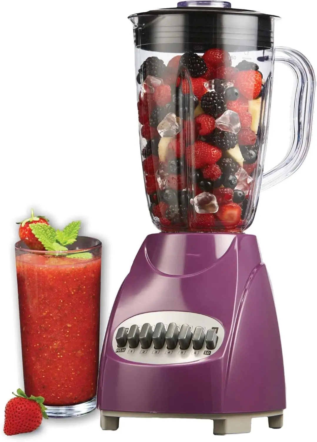 

12-Speed Countertop Blender with Pulse Function - 50oz BPA-Free Jar, Stainless Steel Blades, Ice Crusher & Smoothie Maker, 350W