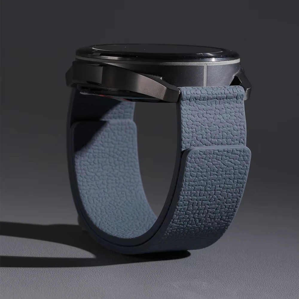 18/20/22mm Magnetic Loop Strap For OnePlus Watch 3/2 2R Silicone Lychee pattern Bracelet For OPPO Watch X X2 mini 4 Pro Band