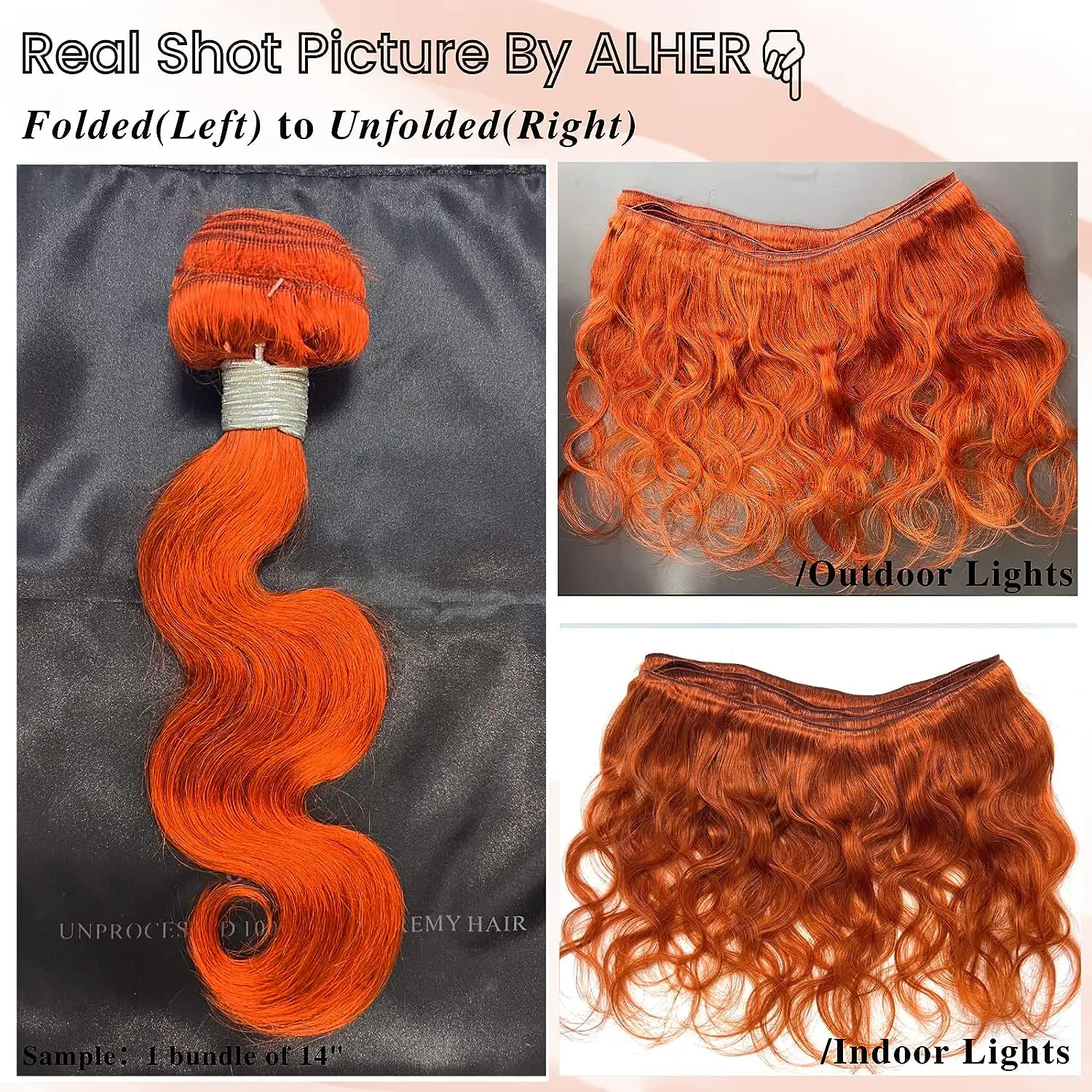 Orange Ginger Bundles Brazilian Human Hair Body Wave Bundles Weave Unprocessed Virgin Soft Hair Extensions Copper Orange Color