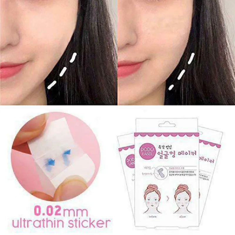 40pcs/10sheets V Lift Face Sticker Invisible Makeup Adhesive Lift Face Tape Slim Patch Breathable Sticker Lifting Tighten Chin