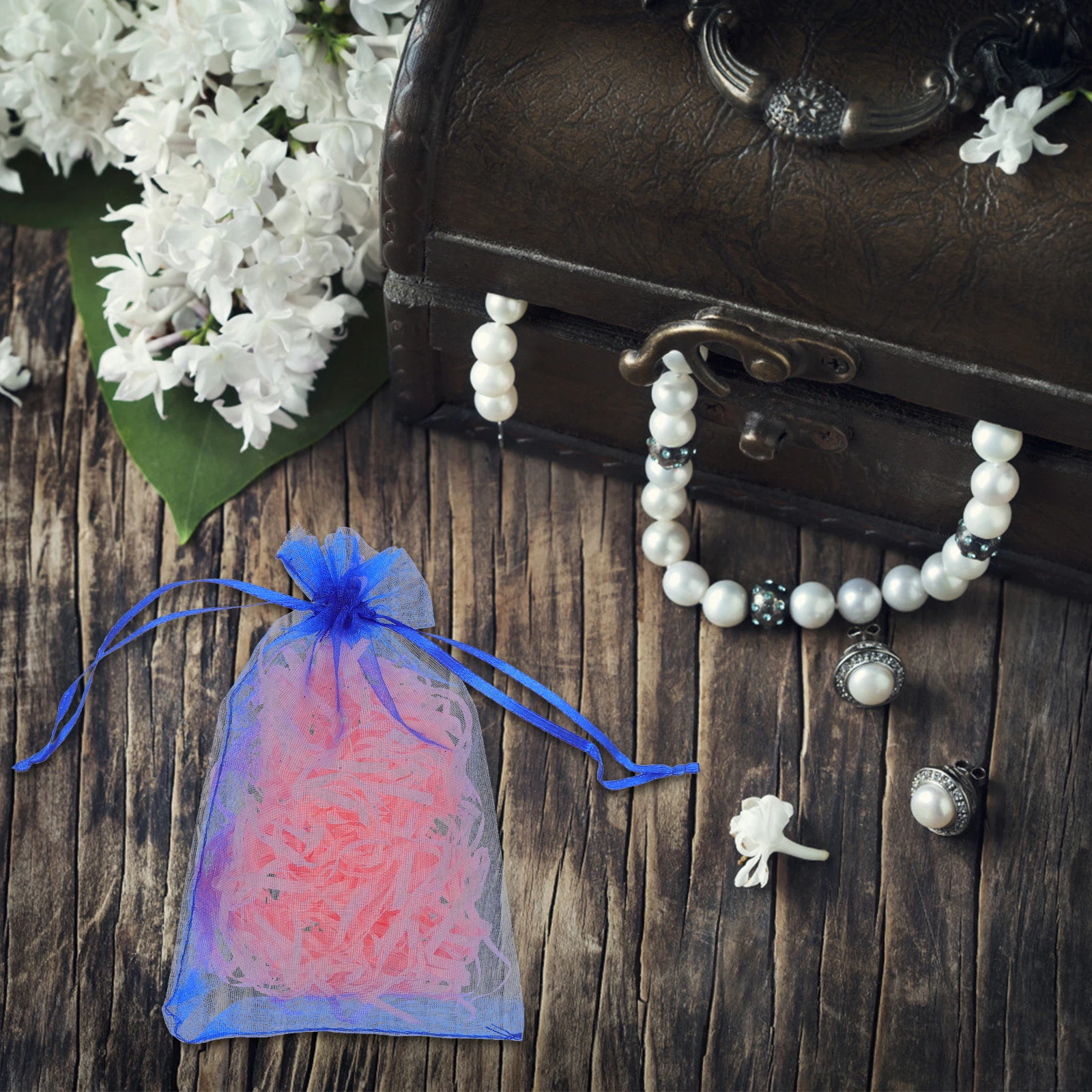 

100pcs Mesh Bags for Jewelry Candy Storage Drawstring Pouches Wedding Party Gift Favor Wrapping Organizer Lightweight