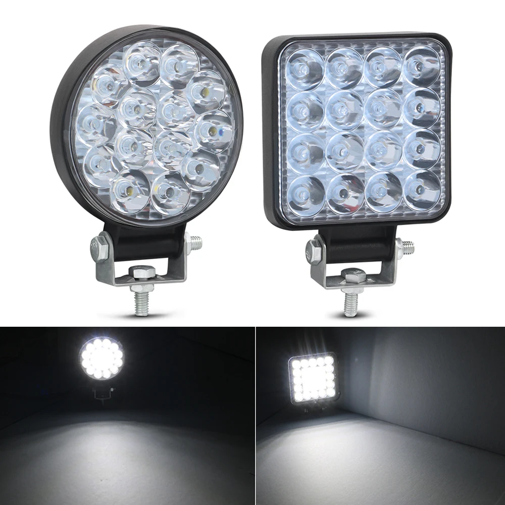 48W LED Work Light 16barra Mini Square Round For 4x4 Led Bar Offroad SUV ATV Tractor Boat Trucks Excavator 12V 24V Super Bright