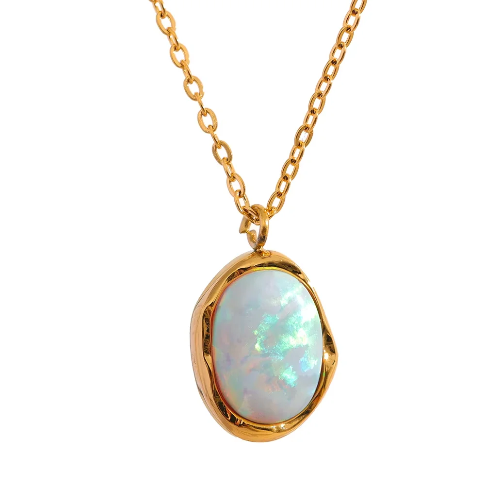 Opal pendant necklace