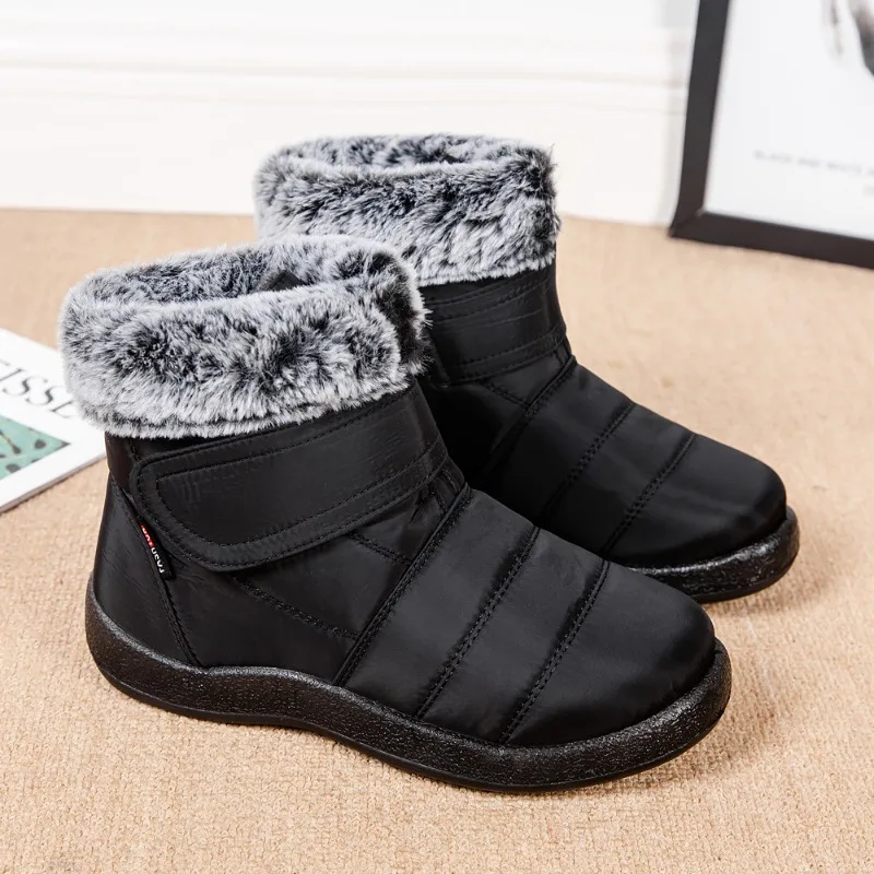 Women Winter Warm Boots Windproof Thick Soled Snow Boots Waterproof Non-slip Flat Shoes Low Tube High Top Soft Sole Fashion Boot