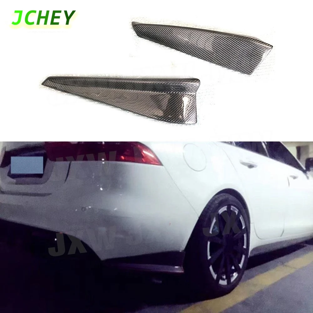 

JCHEY Rear Lip Splitters Flaps Carbon Fiber For Jaguar XE Sedan 4-Door Spoiler 2015 2016 2017 Car Bumper Protector Styling