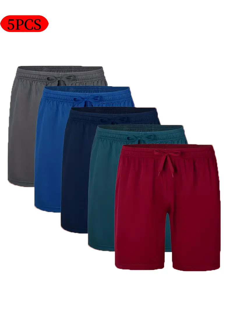 

5Pack Athletic Shorts for Men Breathable Athletic Gym Shorts Elastic Waistband Quick Dry Lightweight Activewear Workout Shorts