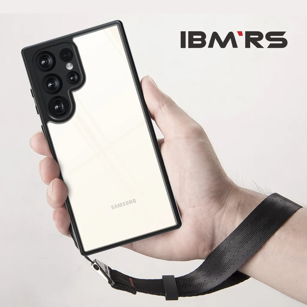 IBMRS for samsung s22 ultra case,(Comes with wrist strap) Camouflage Hard Back Soft edgesTransparent Airbags Phone Case