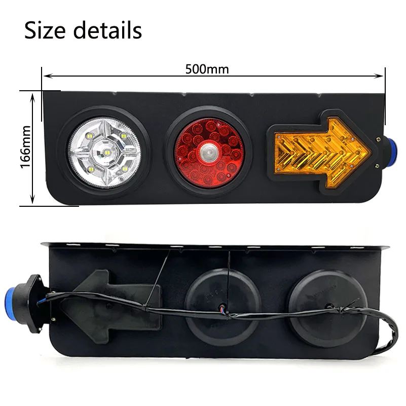 2x Waterproof LED Trailer Truck Brake Light Neon Halo Ring Tail Brake Stop Turn Light Sequential Flowing Signal Light Lamp.