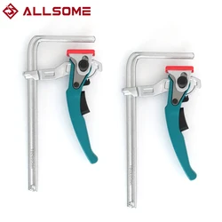 Allsome 2Pcs Aluminum Alloy Quick Ratcheting Table Clamp Rail Clamp for MFT Table and Guide Rail System 160mm Clamping Range