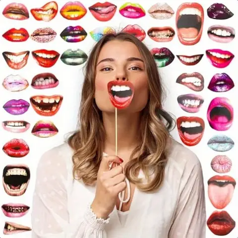 20pcs Funny Lip Photography Props Photo Booth Props Paper Lip Props DIY Handheld Photo Props for Birthday Party Wedding Supplies
