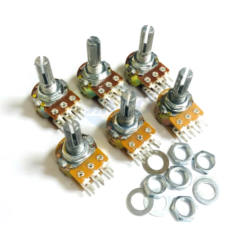 5 قطعة WH148 3pin 6pin 15 مللي متر 20 مللي متر B1K B2K B5K B10K B20K B50K B100K B250K B500K B1M 1K 2K 5K 10K 20K 50K 100K 250K 500K 1M