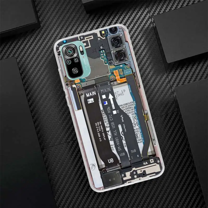 Motherboard Circuit Inside Electronics Silicon Call Phone Case For Xiaomi Redmi 10 10C 12 12C 9 9C 9A 10A 9T 8A 7A 6A 8 7 6 Pro