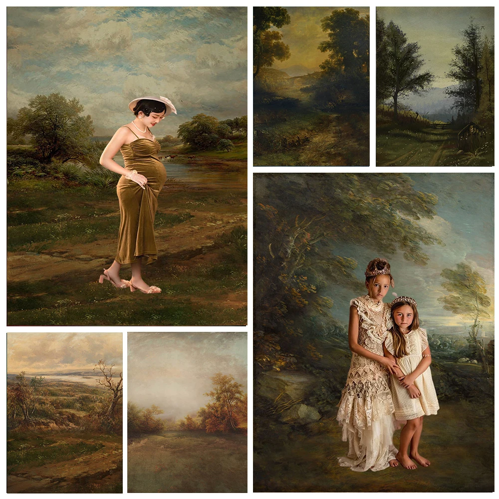 

Vintage Scenery Oil Painting Photography Background Baby Art Portrait Adult Birthday Photo Backdrop Wedding Studio Photo Props