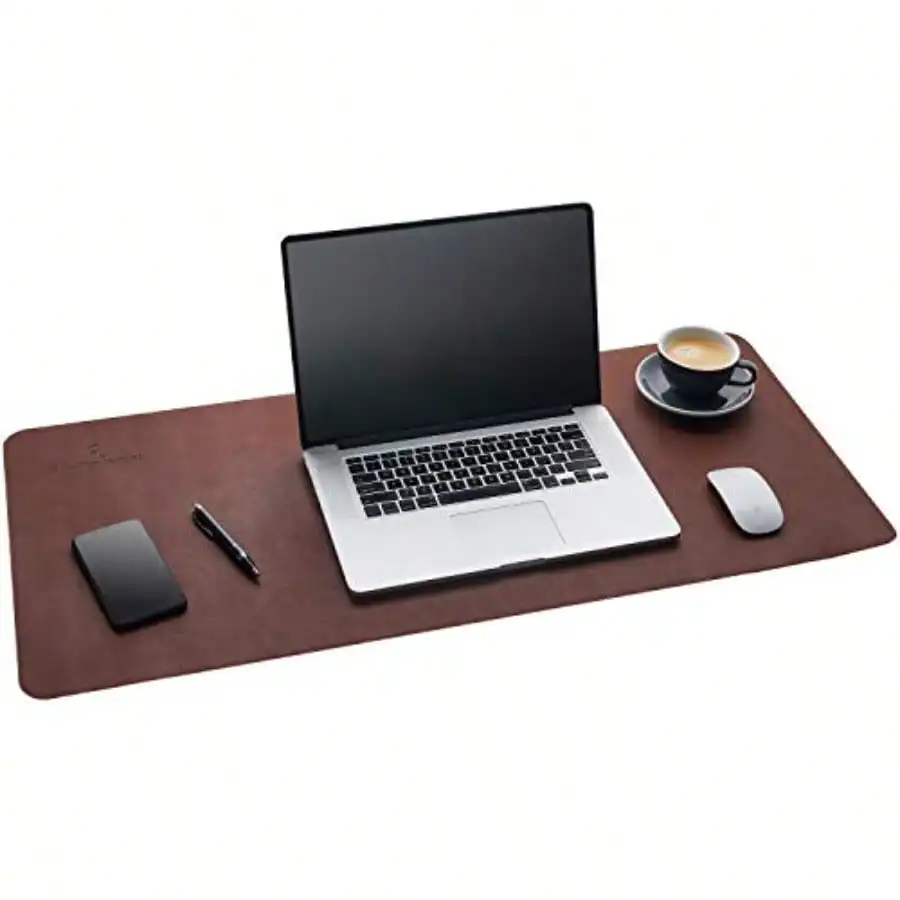 

Desk Mat Office Writing Desk Pad Large 36" x 17" Dark Brown for Top of Desks Gift Ready Elegant Computer Desk Cover Protector