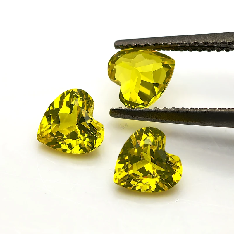 

Yellow Sapphire Heart Cut 6x6mm Yttrium Aluminium Garnet Loose Gemstones Lab Diamonds YAG Stones for Trendy Jewelry Making/DIY
