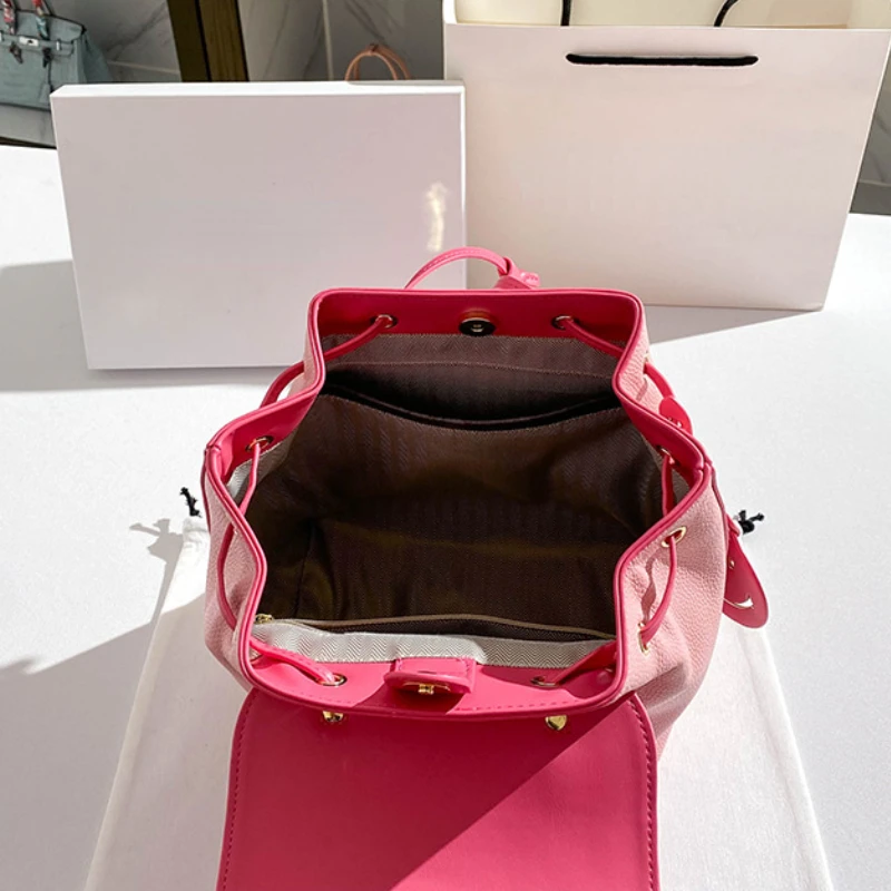 Trend Women Backpack Luxury Designer School Backpack Pink Office Mini Sac A Dos New Shoulder Bag Ladies mochilas para mujer