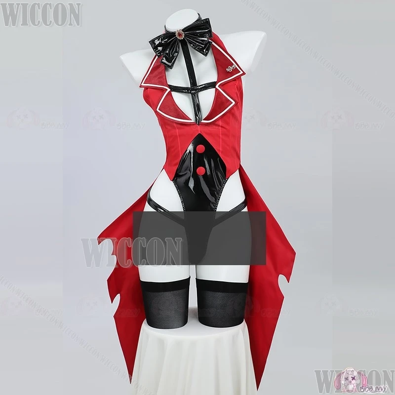 Alastor Vrouwelijke Hasbin Anime Cosplay Radio Demon Kostuum Hotel Sexy Jumpsuit Rood Uniform Vrouwen Meisje Halloween Outfit Aangepast