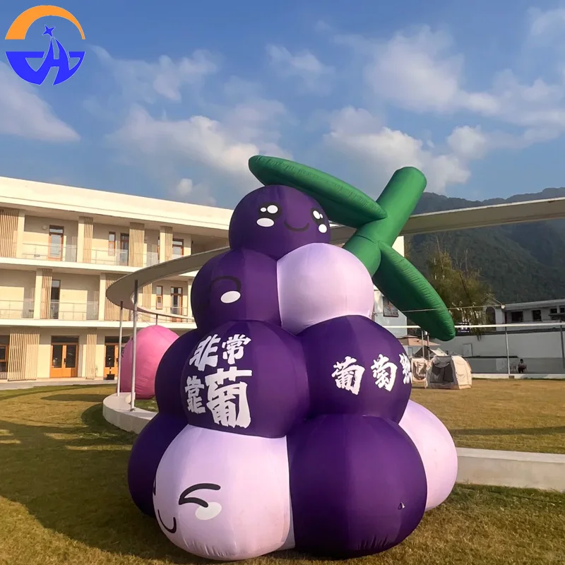 맞춤형 풍선 만화 과일 보라색 포도 에어 모델 - 야외 쇼핑몰 및 박람회 장식 소품