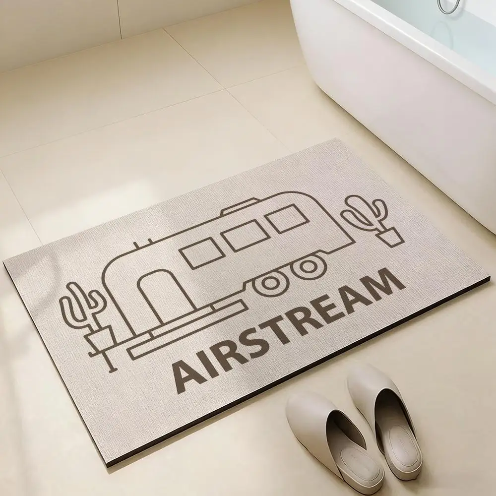 Floor Mat Diatomaceous Earth Bath Mat, QuickDrying, Water Absorb，MultiScene Household Floor Mat A-Airstream