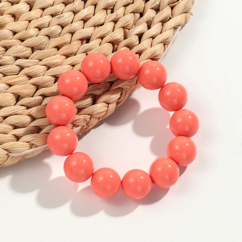 Bohomia Trend Acryl Ontwerp Geometrische Ronde Bal Elastische Armband voor Vrouwen Onregelmatige Kleurrijke Armbanden 2025 Sieraden