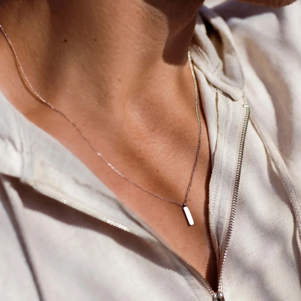 Stainless steel jewelry jewellery men necklace collar hombre Cuban Chain length 55/58cm golden pendant necklaces couple gifts