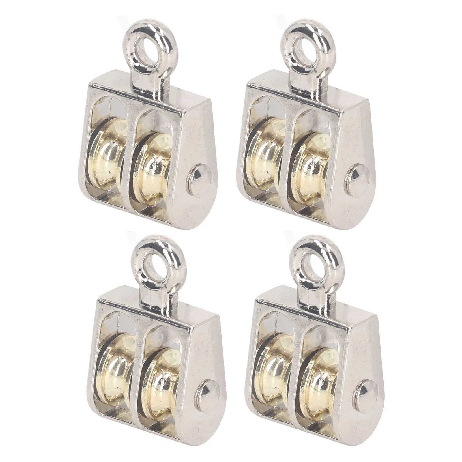 4 Pcs Double Pulley Block 100KG 220LBS Bearing Zinc Alloy Crane Lifting Cable Dual Pulley Roller pulley wheel