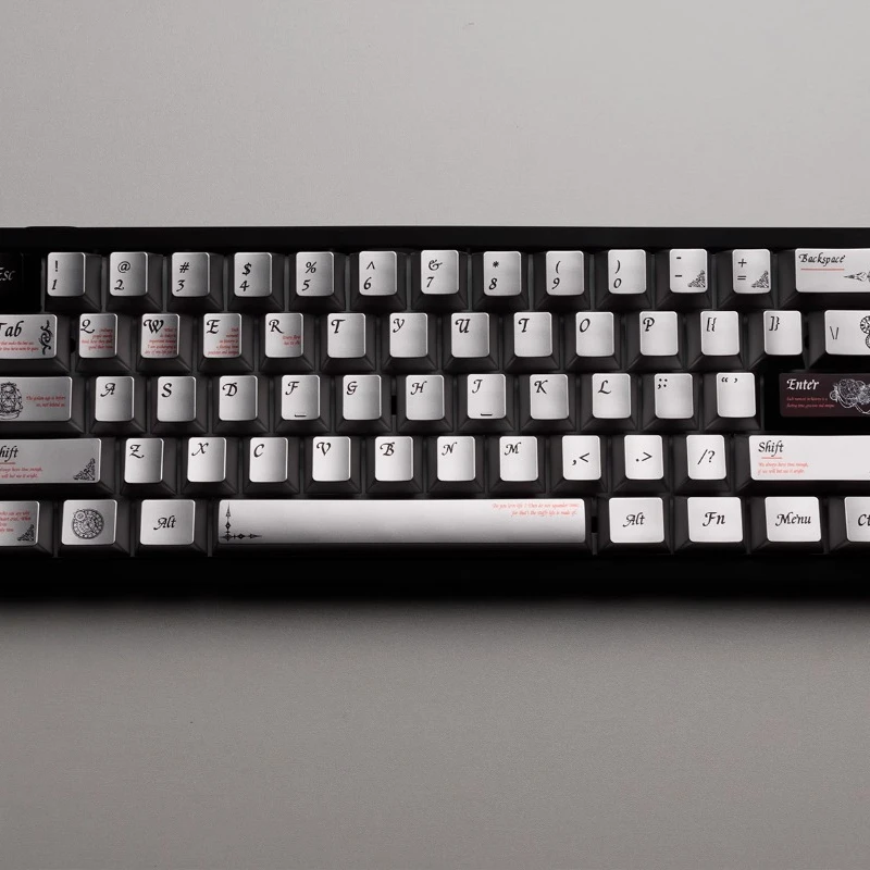 Time Silver Theme Keycaps Set Cherry Profile PBT ABS Personalized Customized Keycaps Keycaps for Mechanical Keyboard Accessories