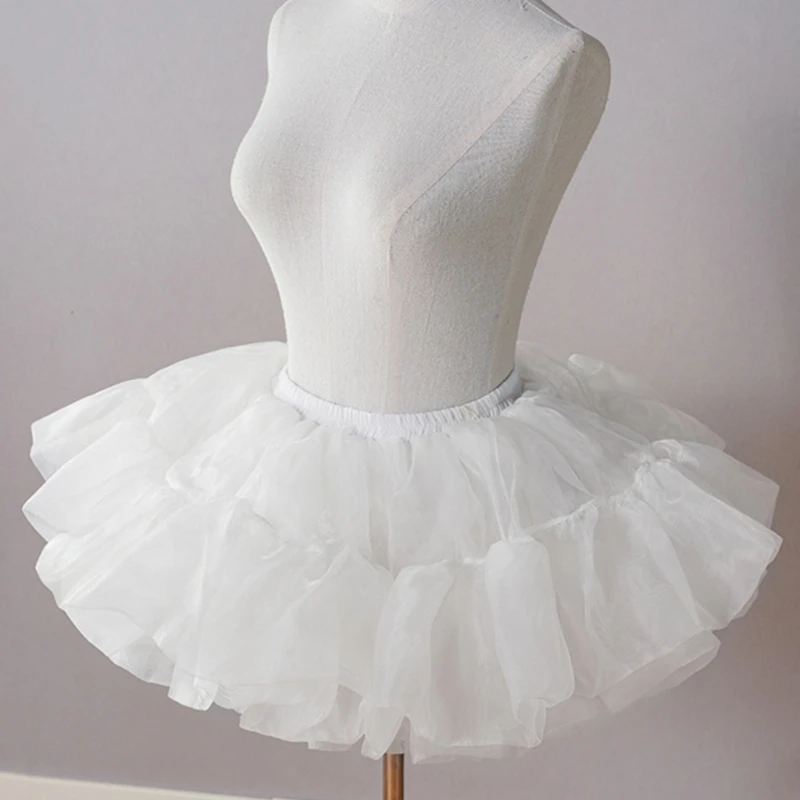 Women 6 Layer Tulle Pleated Tutus Skirt Petticoat Underskirt for Party Costume