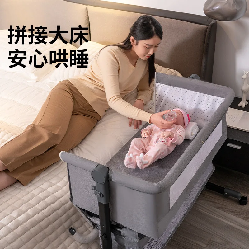 Wholesale Portable Baby Crib, Foldable and Movable Children's Bed, Multifunctional Splicing Large Bed, Rocking Bed, Baby Bed
