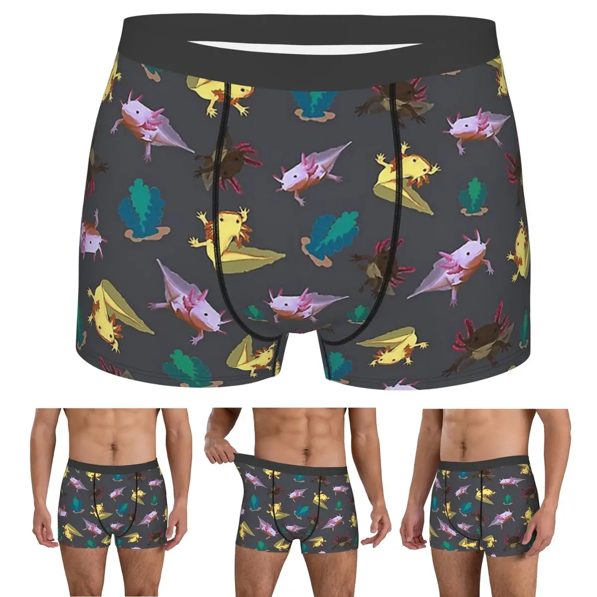 

Boxer Underpants Shorts Axolotls Pattern Panties Male Soft Underwear for Homme Man Boyfriend Gifts