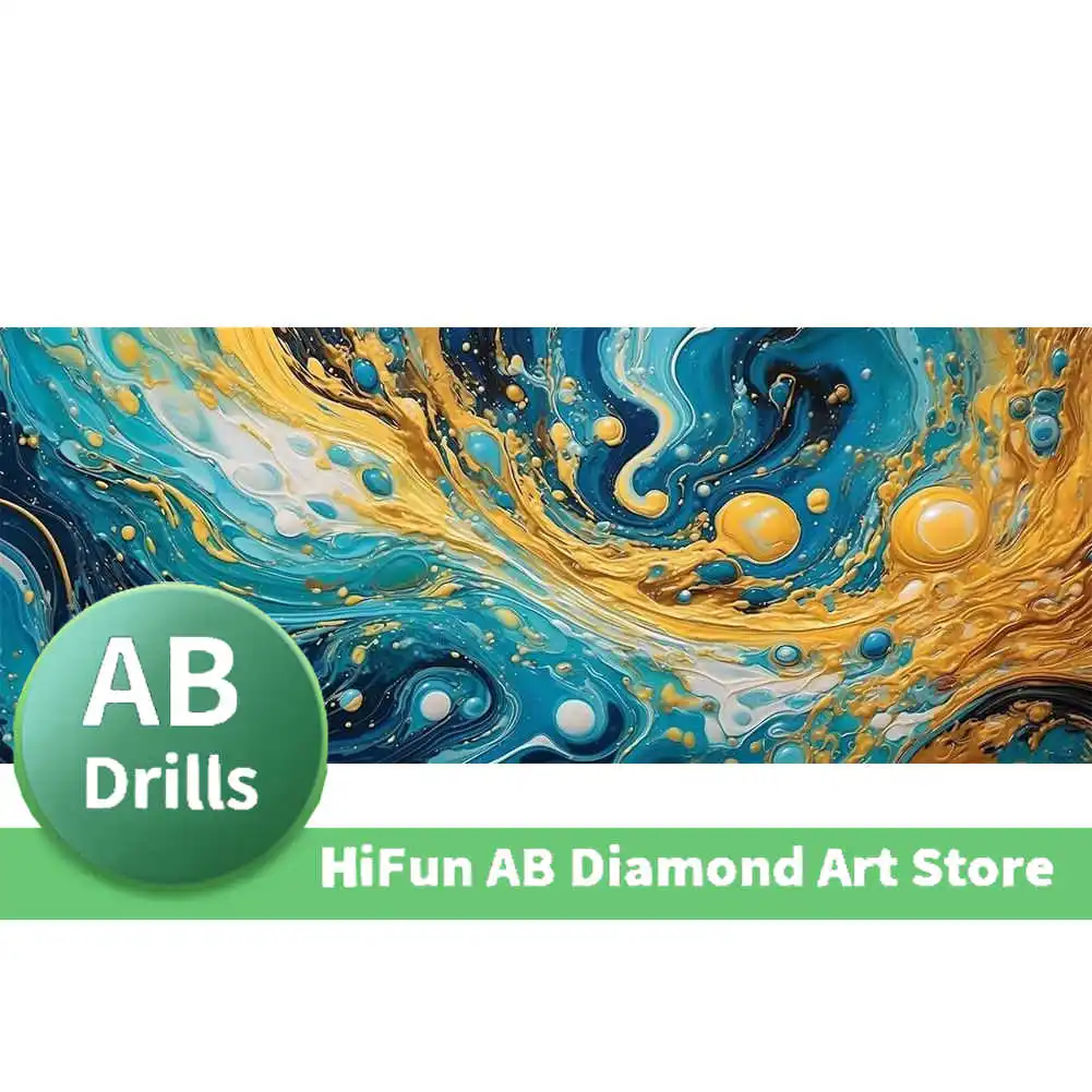 AB Drill,5D DIY Diamond Painting Marbled Blue Abstract Painting Embroidery Mosaic Crafts Pictures Full Drill Cross Stitch Kit