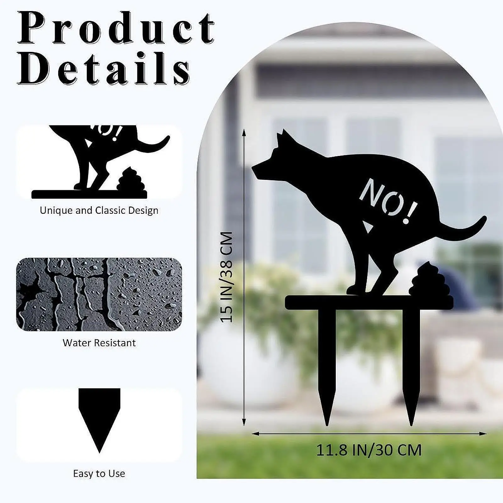 

Знак двора без какашек, устойчивый к атмосферным воздействиям декор двора для внутреннего дорожки на заднем дворе