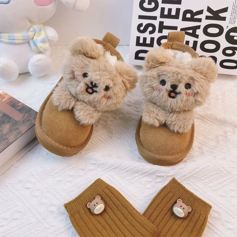 

Children's Waterproof Snow Boots Warm Fleece Lined Winter Shoes for Boys Girls Non Slip Outdoor Casual Boots Ready To Ship