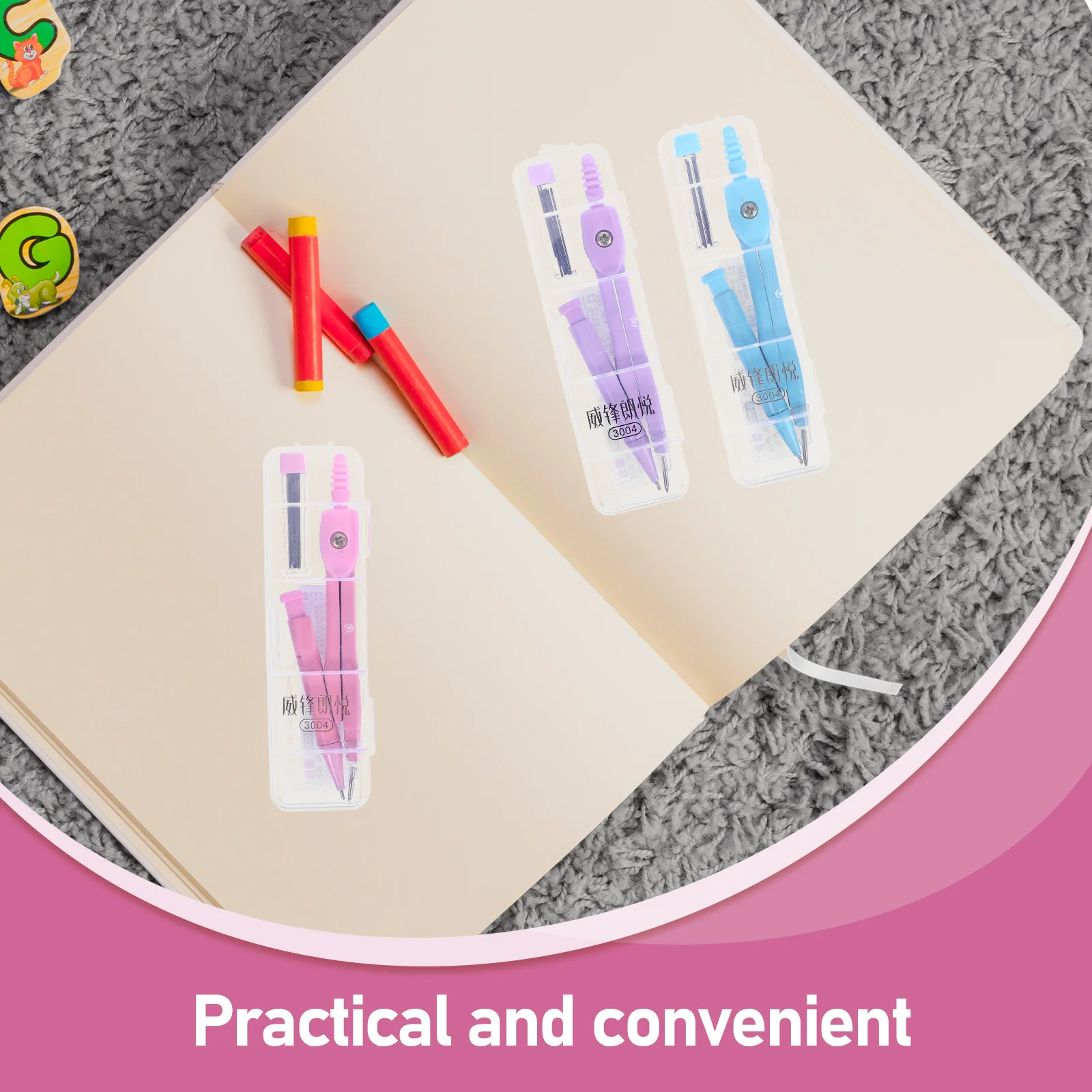 3Sets Compass Drawing Tool Reliable Metal Construction Ideal for Classroom Demonstrations Student Learning Drafting Architecture